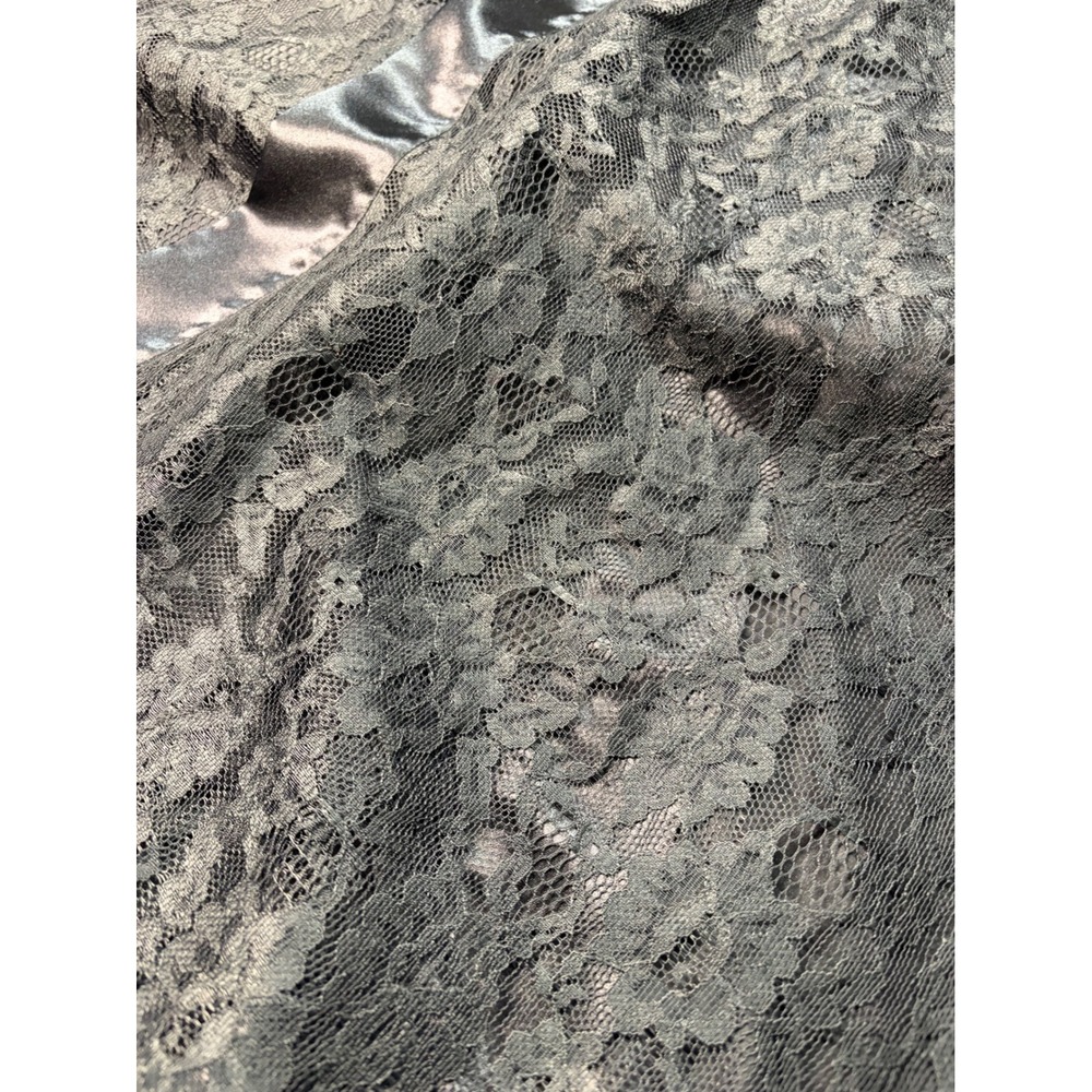Vintage Victorias Secret Gold Label Black Lace Robe Kimono Satin Trim One Size - Picture 6 of 6